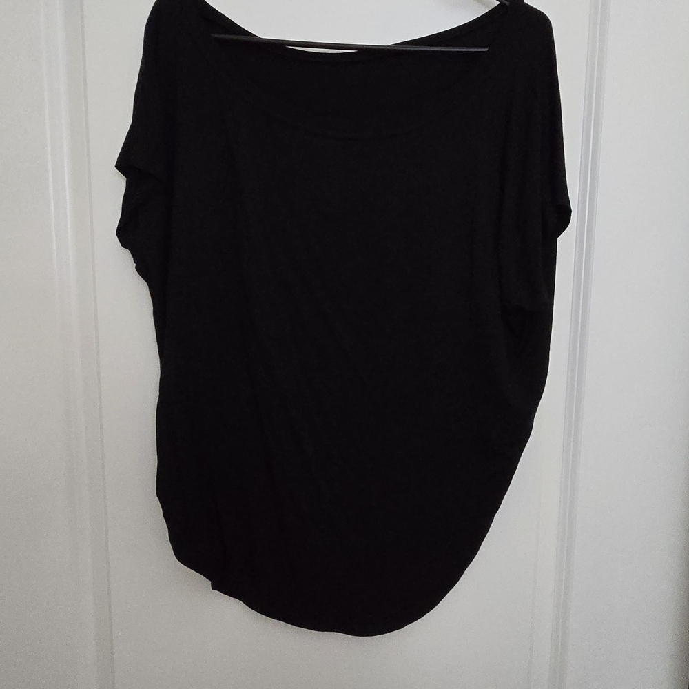 Express Black Oversized Short Sleeve Blouse